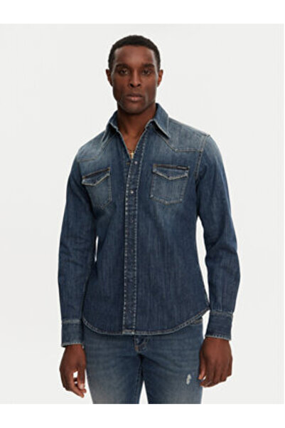 Dolce&Gabbana Cămașă pentru bărbați Dolce & Gabbana, denim, G5JC8D G8GW9, bleumarin