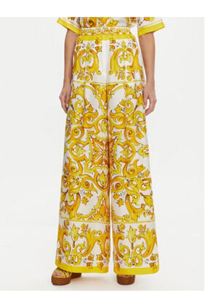 Dolce&Gabbana dolce gabbana Women's Fabric Trousers FTC63T HI1BE White, Yellow