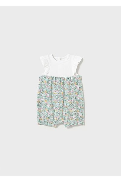 MAYORAL Baby Girl Floral 2-Piece Short Jumpsuit Set White 1749