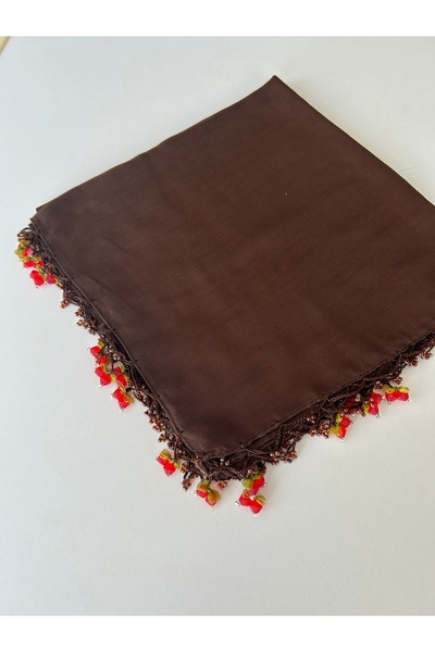 GÜNBATILI Handmade Cherry Embroidery Writing Edge Beaded Cheesecloth Handcraf...