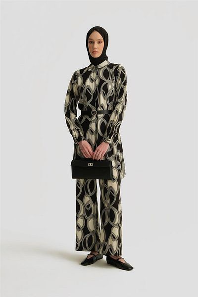 Armine Patterned Suit 25Yt609 Black