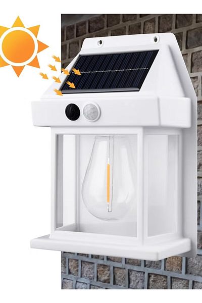 cBk Solar Wall Lights Outdoor, Wireless Dusk To Dawn Porch Lights Fixture, 1 Lamp