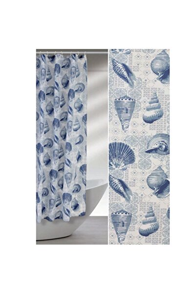 Italbox Perdea de duș din poliester, 180x200 cm, cu imprimeu cu scoici