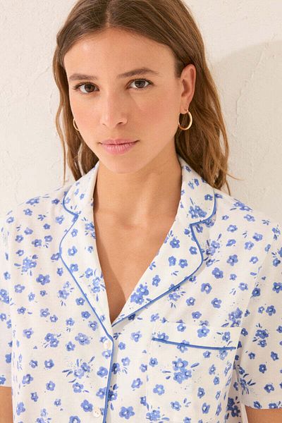 Women'secret White floral classic pyjamas