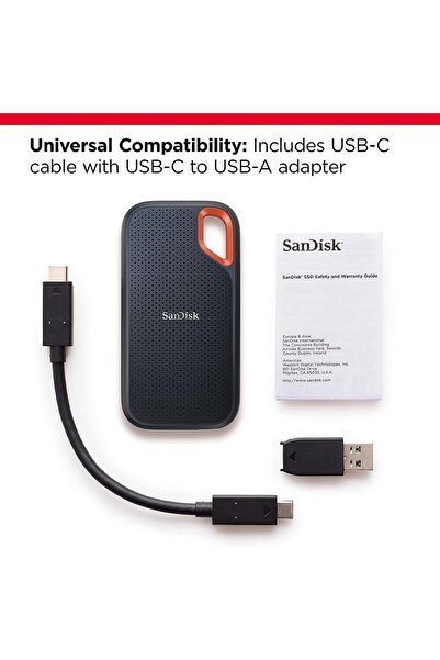 SanDisk Extreme Portable SSD 2TB — 1050/1000 MB/s, USB 3.2, IP55 (SDSSDE61-2T00-G25)