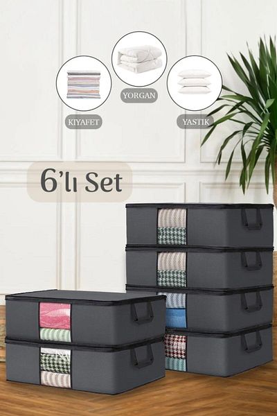 Helen's Home 6 Συμβατές τσάντες ρούχων με παράθυρο - 64x45x22cm