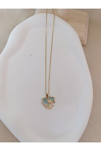 karan jewel Pinterest kalp çiçek çelik kolye