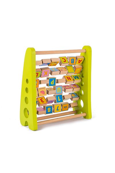 OEM Alphabet with wooden abacus, letters and images in English, Montessori