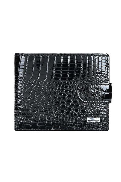 Busy Lady&Gentleman Black Rouge women's wallet, natural patent leather, multiple compartments, photo, ID card, black