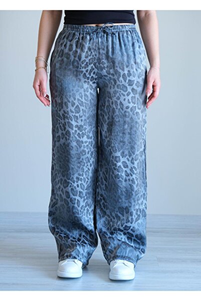 snc Parlak Bol Paça Pantolon Gri