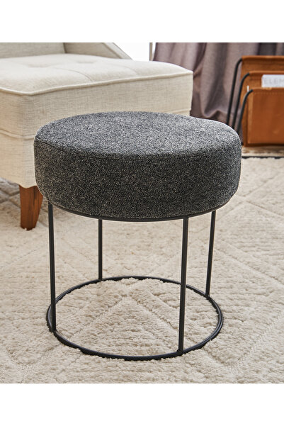 FAVORA Moon Steel Ayaklı Puf - Antrasit