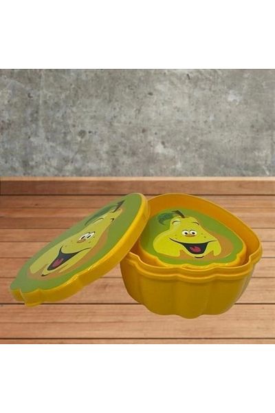 LiderGlobal Set of 2 Nesting Pear Model Storage and Feeding Containers (550 ml + 250 ml)