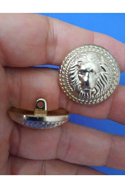 İMREN AKSESUAR Μεταλλικό κουμπί με επικάλυψη με φιγούρα λιονταριού 2,5 εκ. με κρεμάστρα στο κάτω μέρος 6 τεμάχια