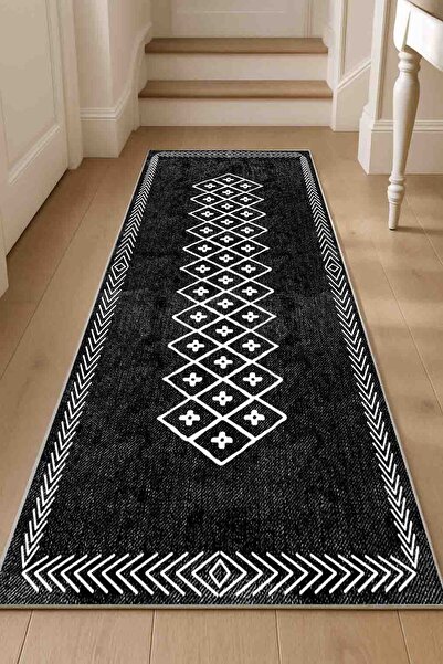 df home Yolluk Geometrik İskandinav Eskitmeli Dijital Baskı Yıkanabilir Kayma...