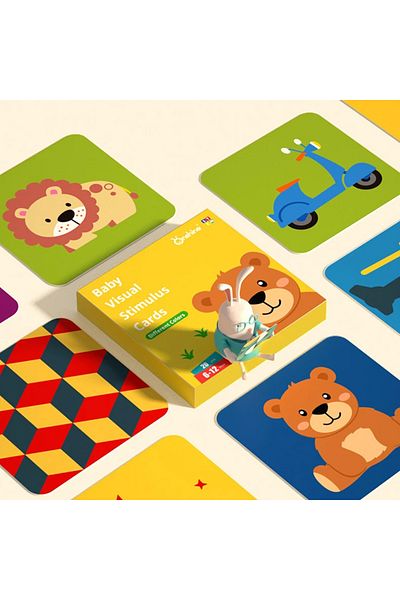 OEM Set of 20 baby visual stimulation cards, picture cards, 22cm, 6-12 months