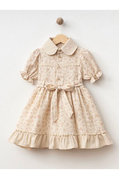 Cherrys Bebek Braided Linen Girl's Dress