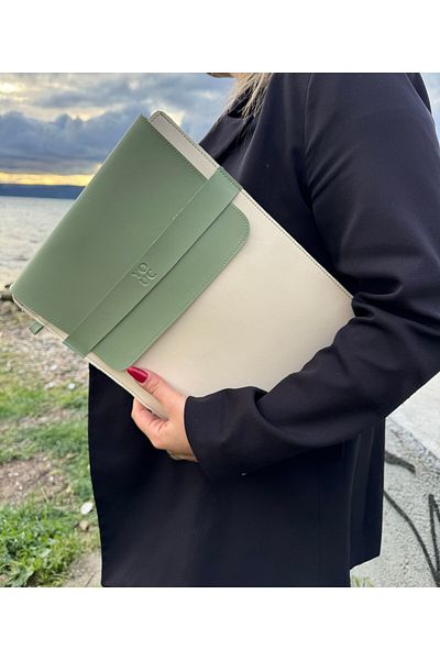 YOUC Design Waterproof Laptop Case 13 14 15' Inch Notebook Vegan Faux Leather Bag