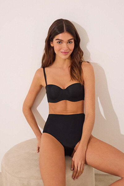 Women'secret Classic black microfibre high panty