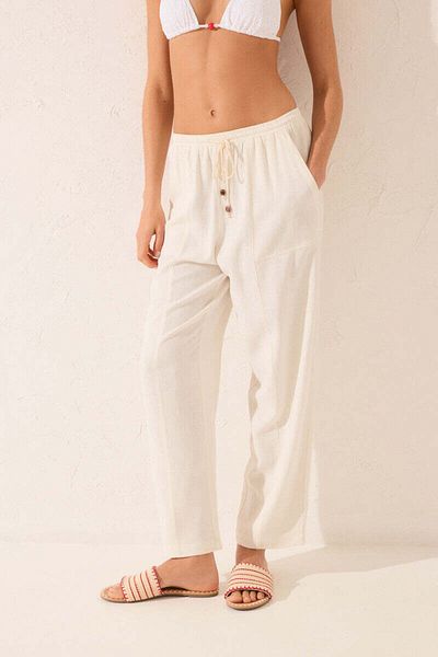 Women'secret White linen Capri trouser