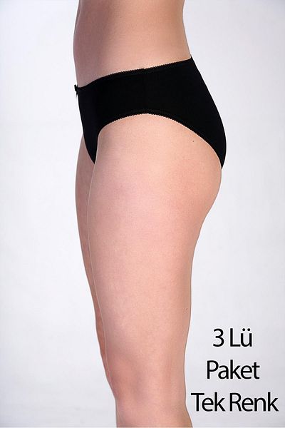cotonhause Women's Cotton Bikini Panties 3 Pack – Normal Waist Black 365001