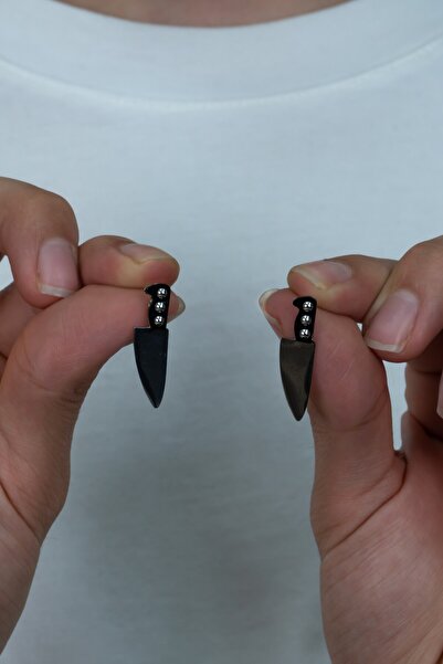 Takı Dükkanı Paslanmaz Çelik Büyük Boy Bıçak Küpe (2 Adet) mse14