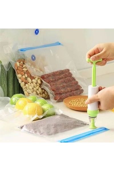 storeks Manual Vacuum Food Storage Bag and Pump Set