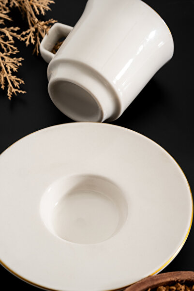 çarşıdayız Aslı 12 Parça 6 Kişilik Yaldızlı Porselen Kahve Fincan Seti – Zarif ve Şık Sunum, Özel Tasarım