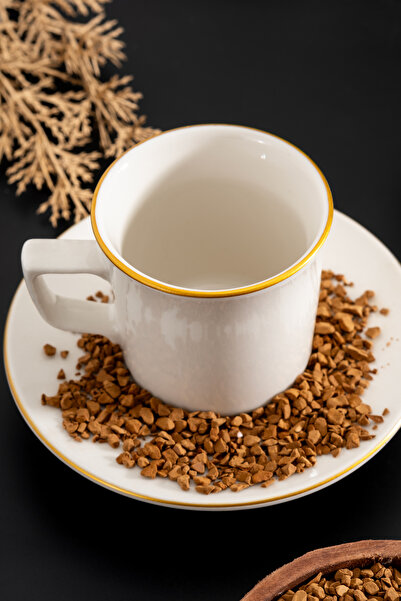 çarşıdayız Aslı 12 Parça 6 Kişilik Yaldızlı Porselen Kahve Fincan Seti – Zarif ve Şık Sunum, Özel Tasarım