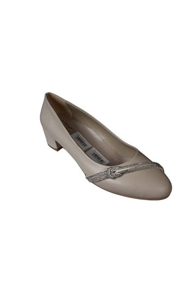 Yaz Kış Ayakkabı Yazkiş Women's Black Skin with Stones Round Toe 3cm Square Heel 41-42 Special Size High Heels Shoes