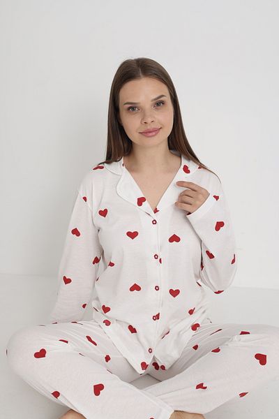 STRAWBERRY Σετ πιτζάμες με βαμβακερά κουμπιά