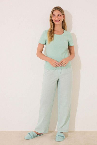 Women'secret Green cotton short sleeve sleeved pyjamas