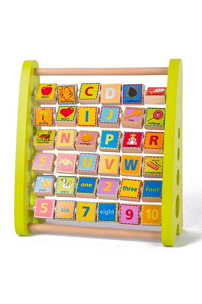 OEM Alphabet with wooden abacus, letters and images in English, Montessori