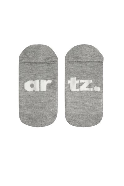 Arteziahn Ankle 1/5 Grey - Gray Unisex Short Sports & Lifestyle Towel Sole Organic Cotton 3-Piece Sock Set