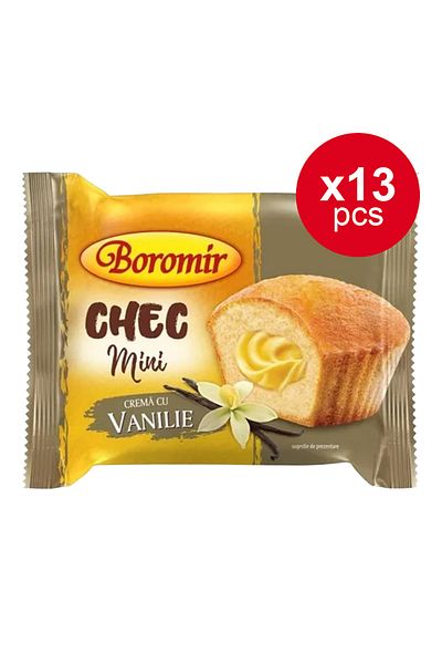 Boromir Mini Tort cu Cremă de Vanilie 50g X 13 bucăți