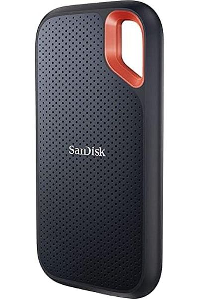 SanDisk قرص تخزين SSD محمول من سانديسك إكستريم، سعة 2 تيرابايت، منفذ USB 3.2، أسود