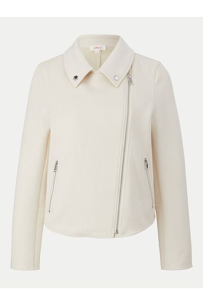 s.Oliver s oliver Women's Faux Leather Jacket 10.2.11.15.150.2141140 Ecru