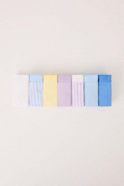 Women'secret Pack of 7 wide cotton panties mix print