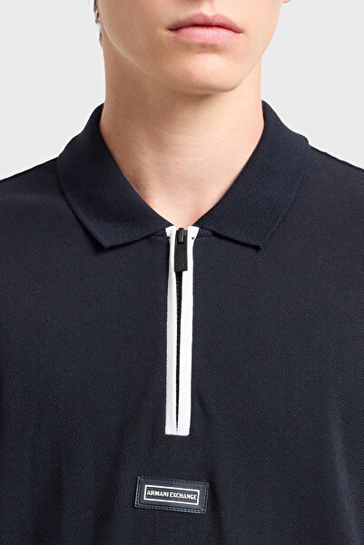 Armani Exchange 100% Cotton Regular Fit Half Zip Polo Neck t Shirt Men's Polo Neck t Shirt Xm