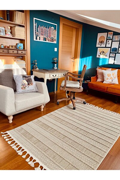 venucci home & living JOYA NATUREL SİSAL JÜT HALI MODERN HASIR KİLİM OTURMA O...