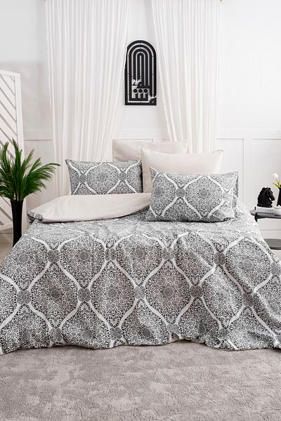GARDEN ROOM Σετ Παπλωματοθήκη Διπλό με Ελαστικό Σεντόνι Liza Beige