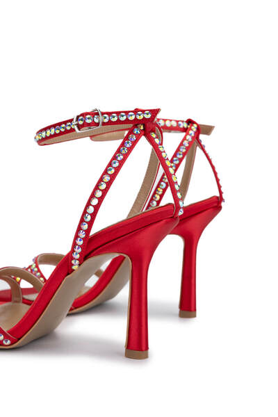 Tamer Tanca Kadın Vegan Kırmızı Topuklu Ayakkabı