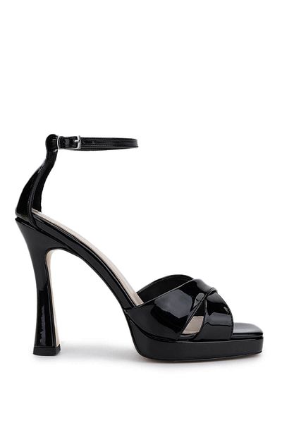 Tamer Tanca Women's Vegan Black Patent Leather Heeled Shoes