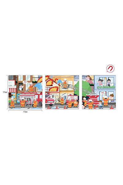 sallma Magnetic puzzle game, The Fearless Firefighters, 60 pieces