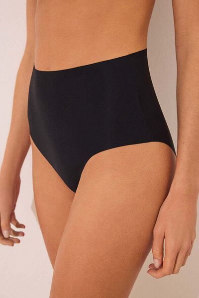 Women'secret Classic black microfibre high panty
