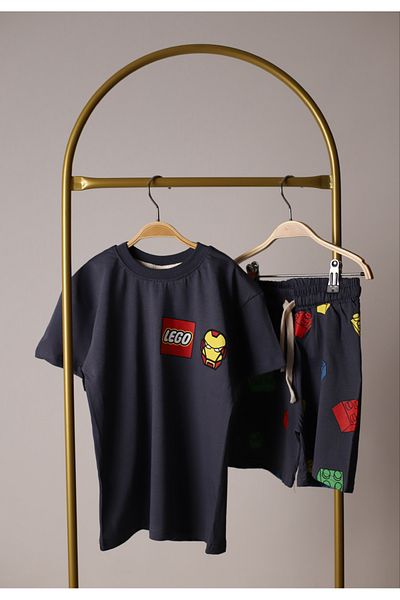 Arya Nisa Kids Boy's 100% Cotton Printed Bottom-Top Shorts-T-Shirt Set