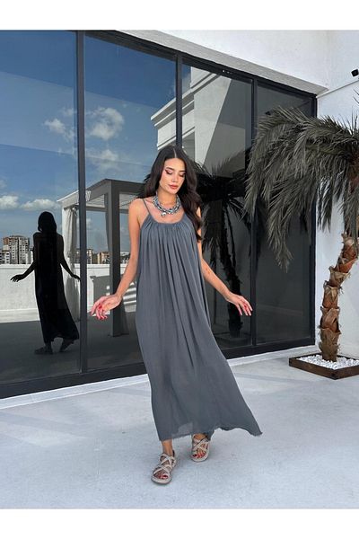 My Blog Φόρεμα Anthracite Strappy Relaxed Cut - 3173