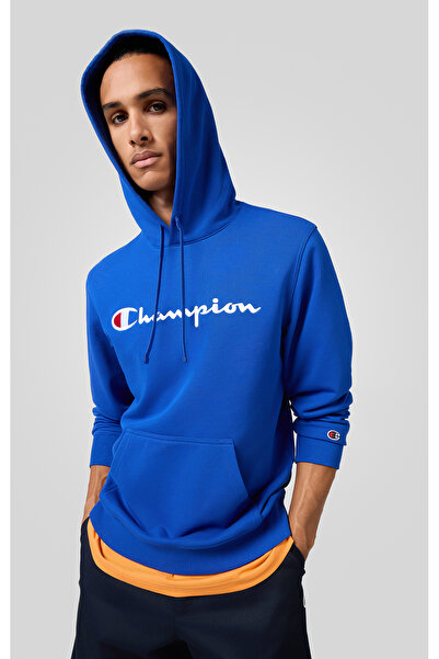 Champion Icons Hooded Sweatshirt Mavi Erkek Kapüşonlu Sweatshirt-220726-BS008