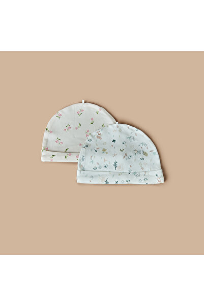 Juniors Floral Print Cap - Set Of 2