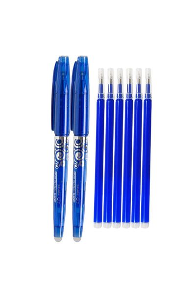 Ropet Set 2 x Pix cu Radiera 0,7mm si 6 Rezerve, Roller, albastru