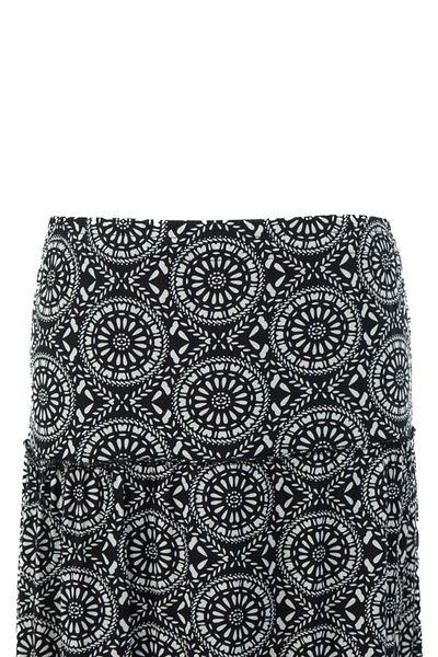 Oppland Women's Combed Cotton Skirt Five Piece Round Viscose Fabric Spring Model Comfortable Cut with Elastic Waist